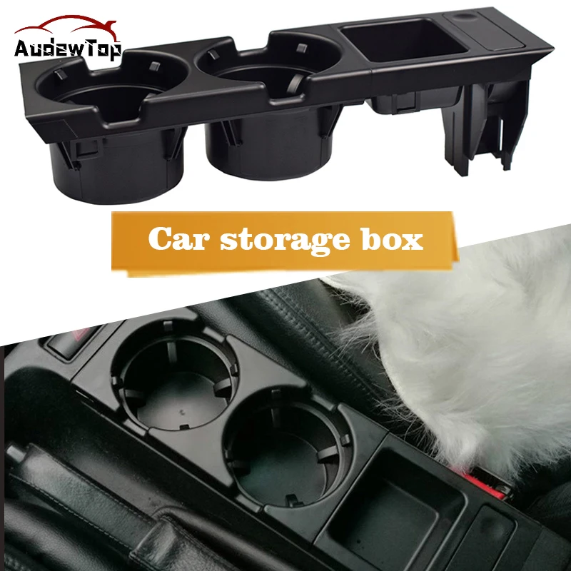

New Double Hole Car styling Front Center Console Storage Box Coin Cup Holder For BMW E46 Series 1999-2006 51168217953