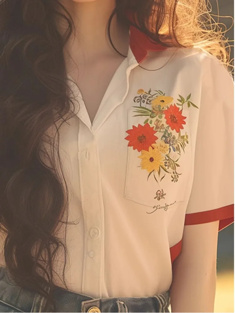 Большие размеры Французский sle Уникальный шикарный красивый женский топ Летний