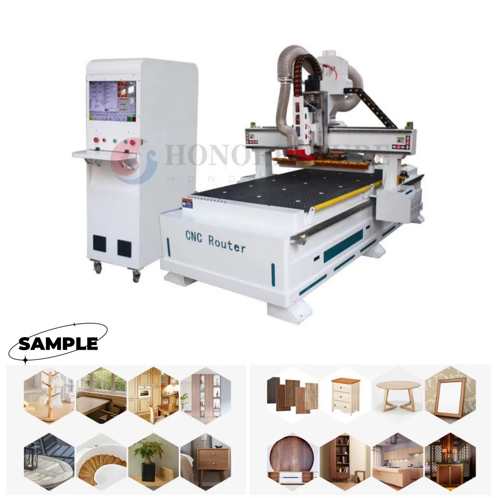 

CNC 1325 Woodworking MDF Door Furniture Cabinets 3D Engraving Carving Linear Type Auto Tool Changer Atc CNC Router Machine