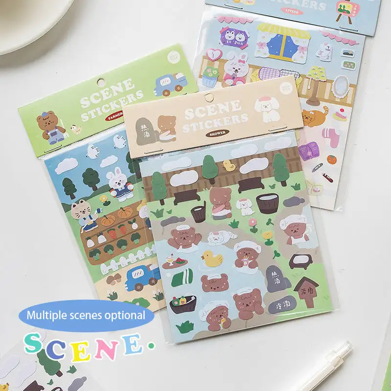

108*123mm Cute Kawaii Lovely Style Landscape Stickers