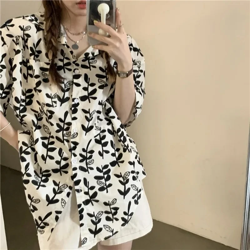 

Print Floral Chiffon Short Sleeve T-Shirt Beautiful Woman Blouse Loose Casual Korean Fashion 2022 Summer Cool Clothing Female