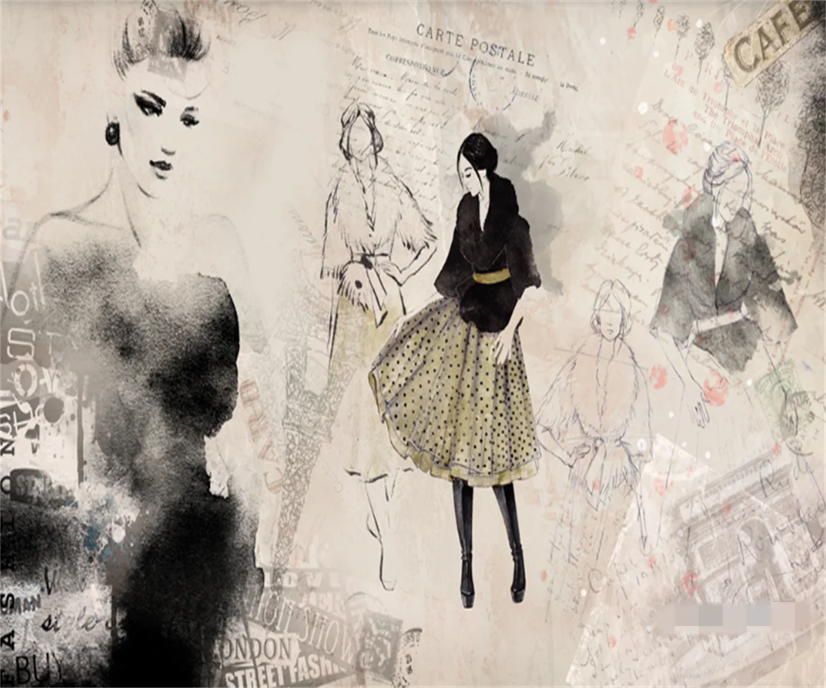 

Индивидуальные 3D-обои любого размера, фрески, модные акварельные обои ручной росписи, фон для магазина красоты и одежды, обои с инструментам...