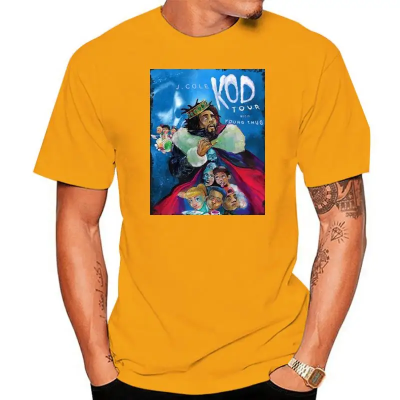 J Cole KOD Tour T Shirt Men Casual Cotton Short Sleeve Men 100% Cotton Print Shirts