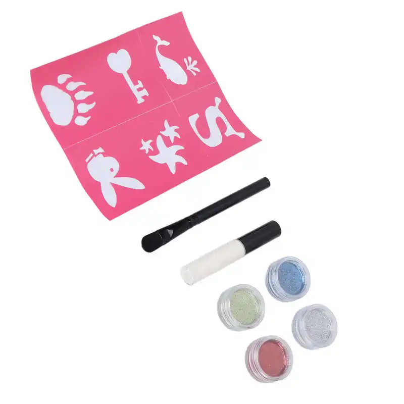 

Eyeshadow Nail Glitter 4 Color Bright Color Glitter Tattoo Kit Decorative Fine Powder for Halloween for Body