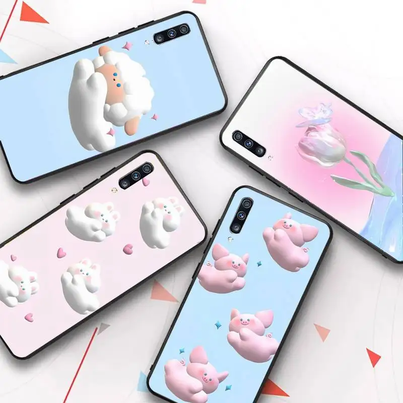 

3D Modeling cute animal flowers Phone Case for Samsung A51 01 50 71 21S 70 31 40 30 10 20 S E 11 91 A7 A8 2018