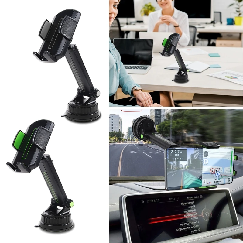 

Car Phone Holder Windshield Mount Compatible with 60-96mm Width Devices Dashboard Sturdy Stand Cradle