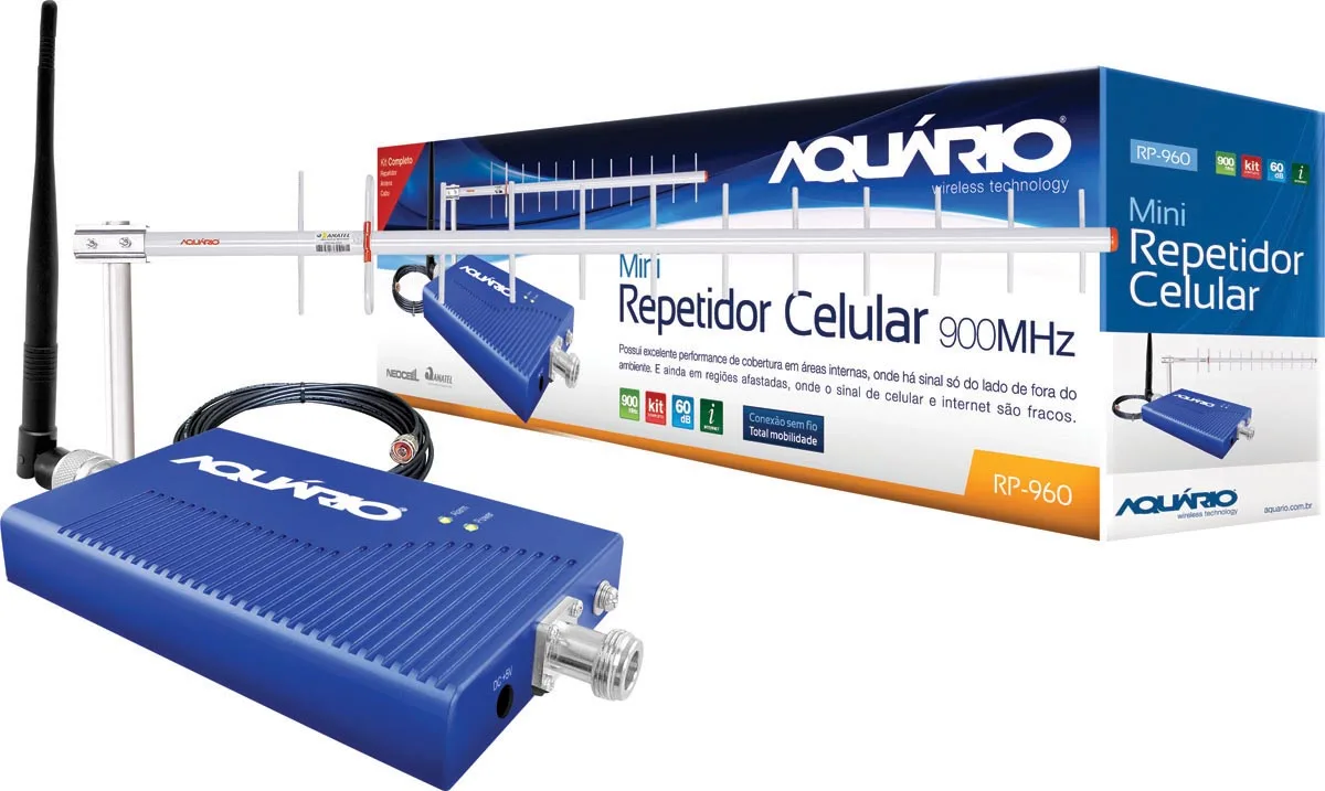 

CELL REPEATOR 900 MHZ 60 DB RP-960, ANTENNA AND CABLE
