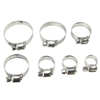 60pc 838mm stainless steel drive hose clamp adjustable tri gear worm fuel tube line water pipe fastener fixed clip spring hoops