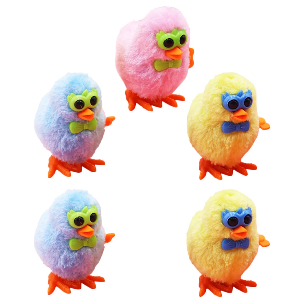 

5pcs Clockwork Jumping Chick Toys Easter Wind-up Playthings Random Color