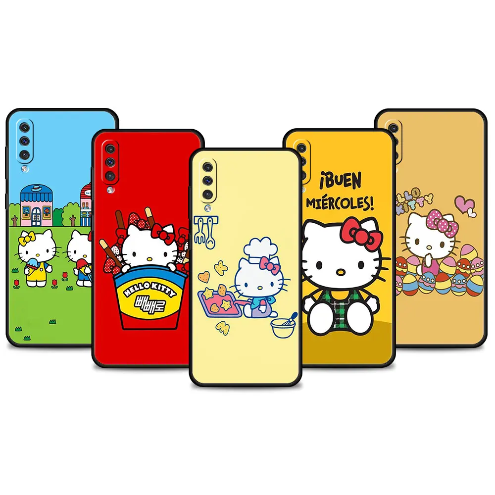 

Cute KT Cat Hello Kitty Phone Case For Samsung Galaxy A02s A01 A03s A50 A30 A30s A70s A04 A40 A70 A42 M51 M62 M31 M13 Shell