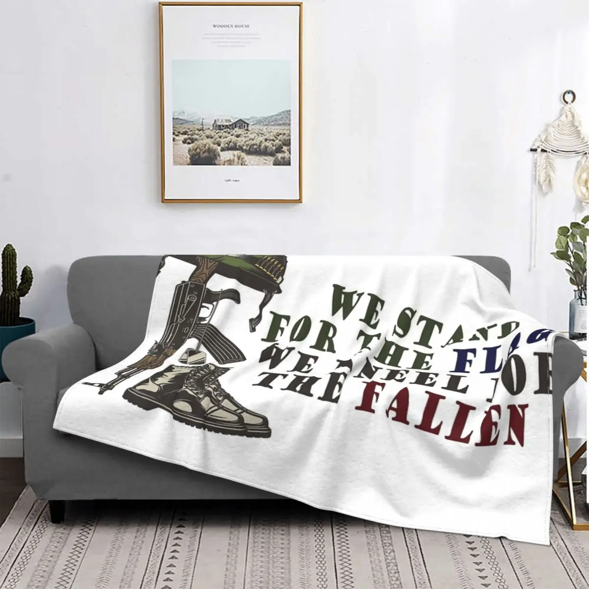 

We Stand For The Flag 3-Manta para cama, cubrecama a cuadros, 135 mantas dobles