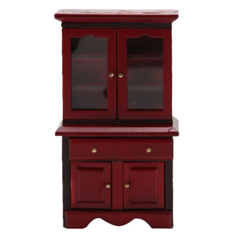 

1/12 Dollhouse Miniature Furniture Multifunction Wood Cabinet Bookcase Model Toy
