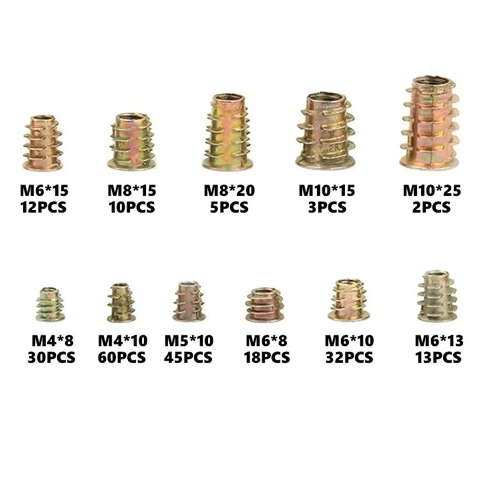 

230x Threaded Insert Nuts, Threaded Insert Assortment Kit Wood Insert Assortment Kit
