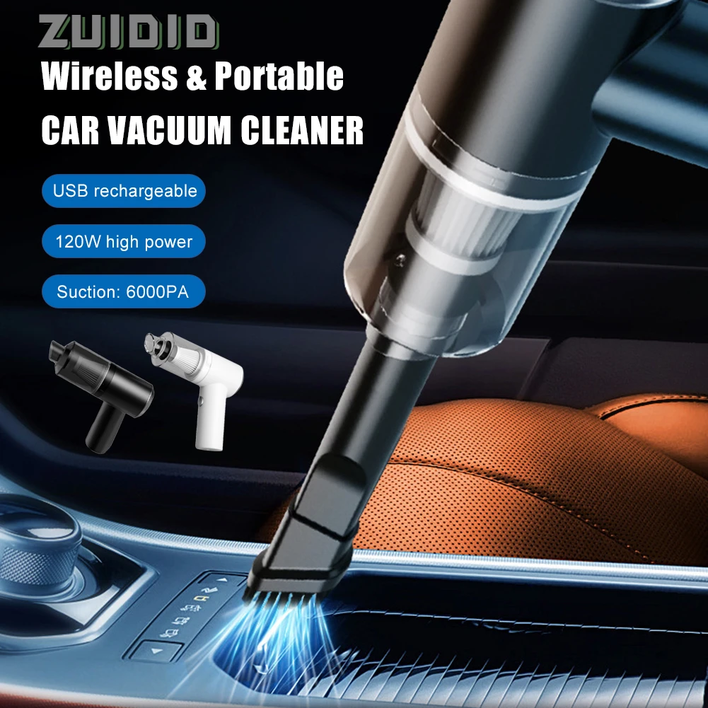 

6000PA 120W Wireless Portable Car Vacuum Cleaner Rechargeable Mini Handheld Vacuum Cleaners Washable Filter For Car Home Office