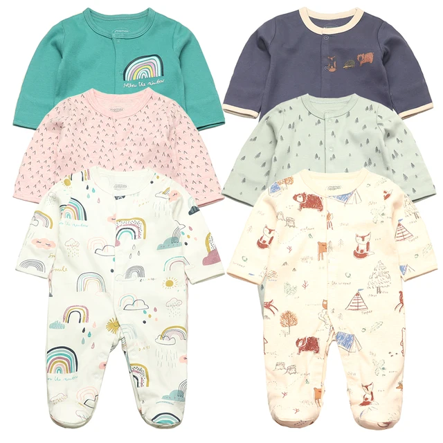 3 Pcs/Lot Newborn Jumpsuit Baby Rompers Long Sleeve Infant Clothing Cotton Baby Boys Girls Clothes 0-12Months Ropa Bebe 1