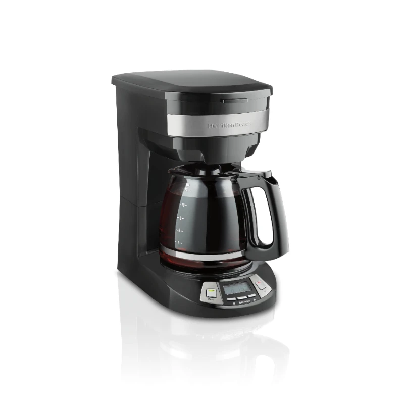 

Programmable Coffee Maker, 12 Cup, Black with Stainless Accents, Model 46292