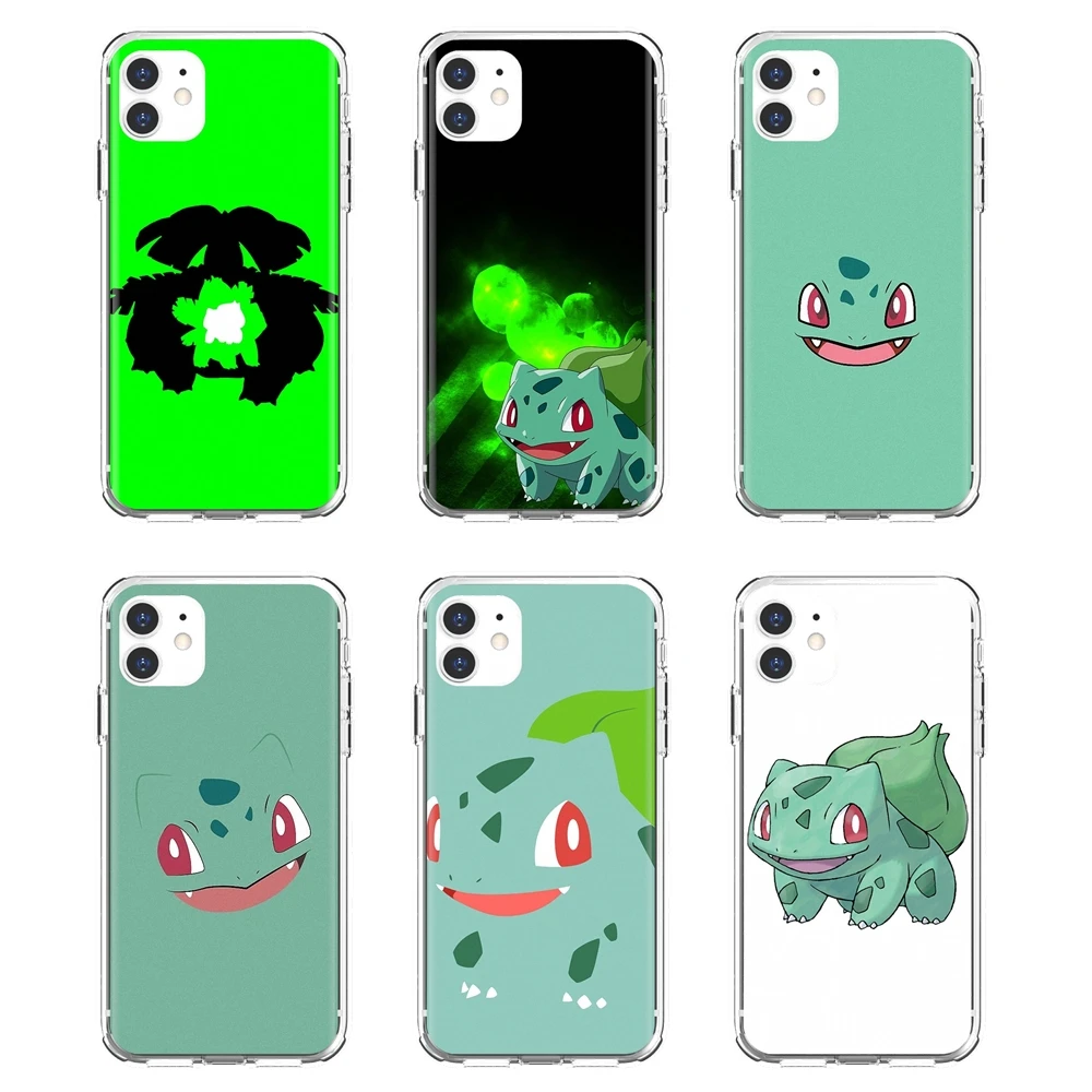 

Transparent Soft Shell Cases For iPhone 10 11 12 13 Mini Pro 4S 5S SE 5C 6 6S 7 8 X XR XS Plus Max 2020 cartoon-anime-Bulbasaur