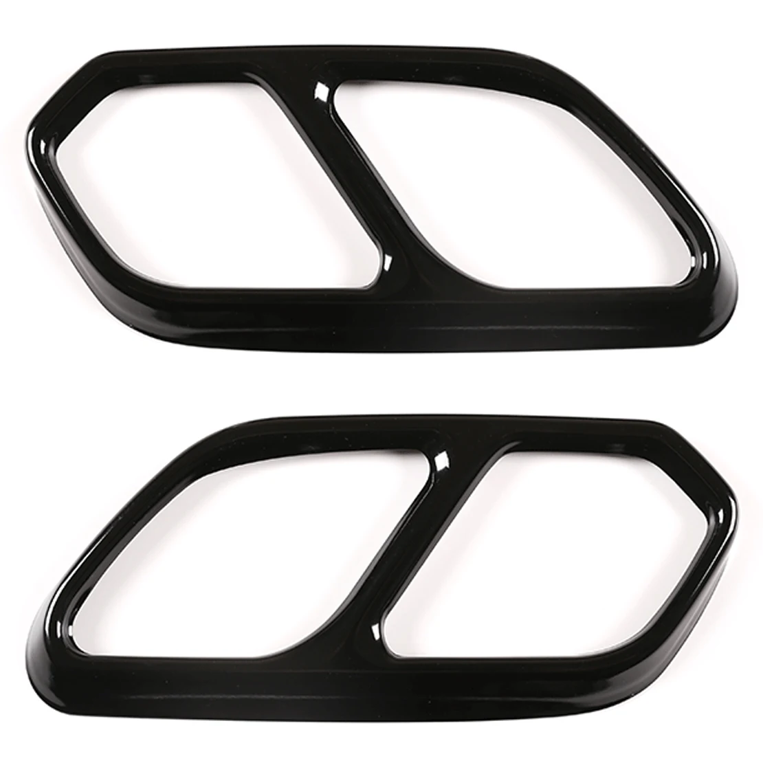 2 шт., задняя левая и правая накладка на глушитель выхлопной трубы автомобиля, черная нержавеющая сталь, подходит для VW Touareg CR7 2018 2019 2020