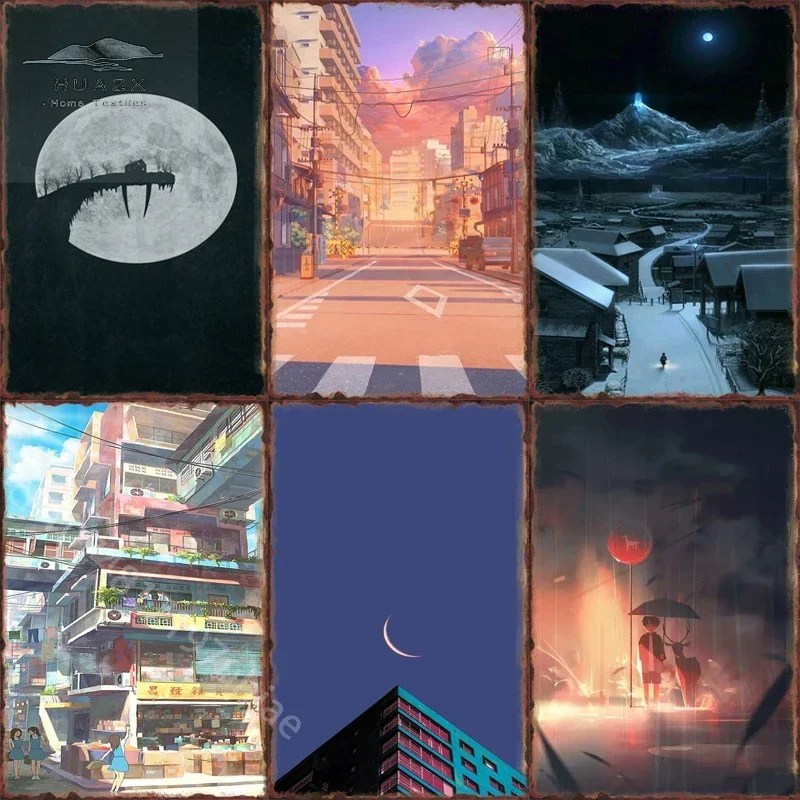 Металлическая вывеска пейзаж