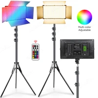 rgb led video lighting kits photograph lamp with 78inch light stand 8800mah battery 3200 5600k for youtube photography shooting