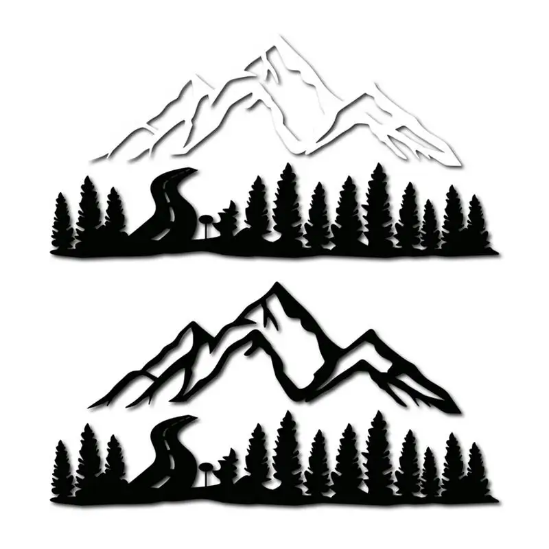 

Mountain Scene Metal Wall Art Forest Wall Sign Metal Nature Artwork Decoration Modern durable Home Decor Supplies Products