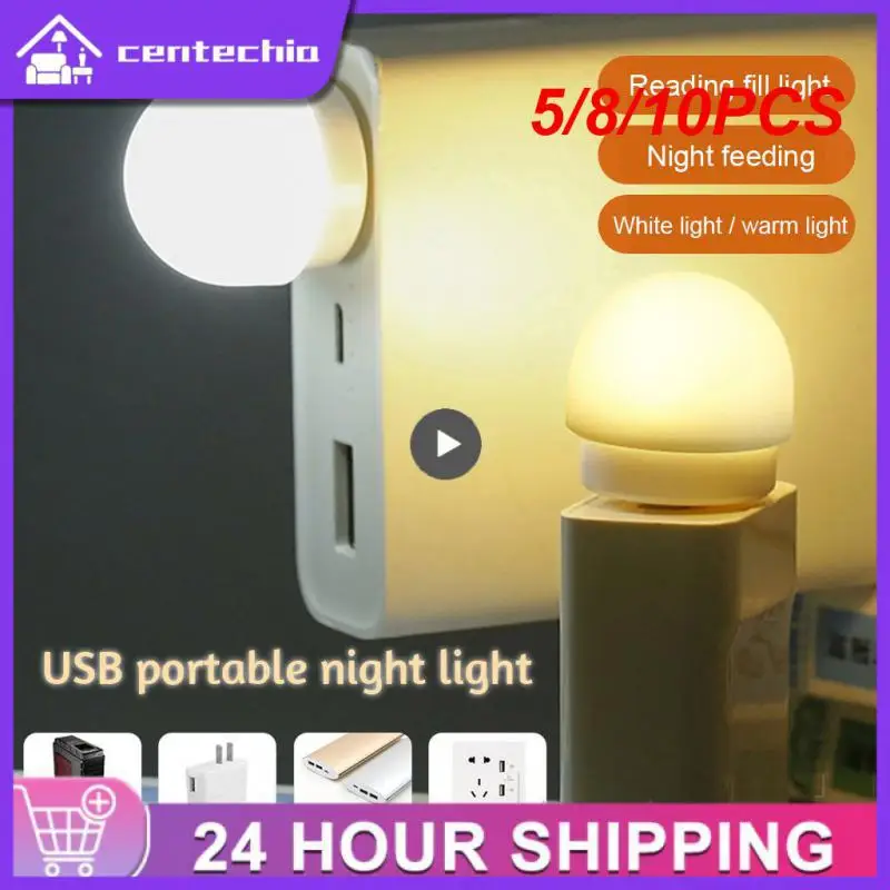 

5/8/10PCS Long Endurance Small Round Reading Light 6500k White Light Led Night Lights Low Power Consumption