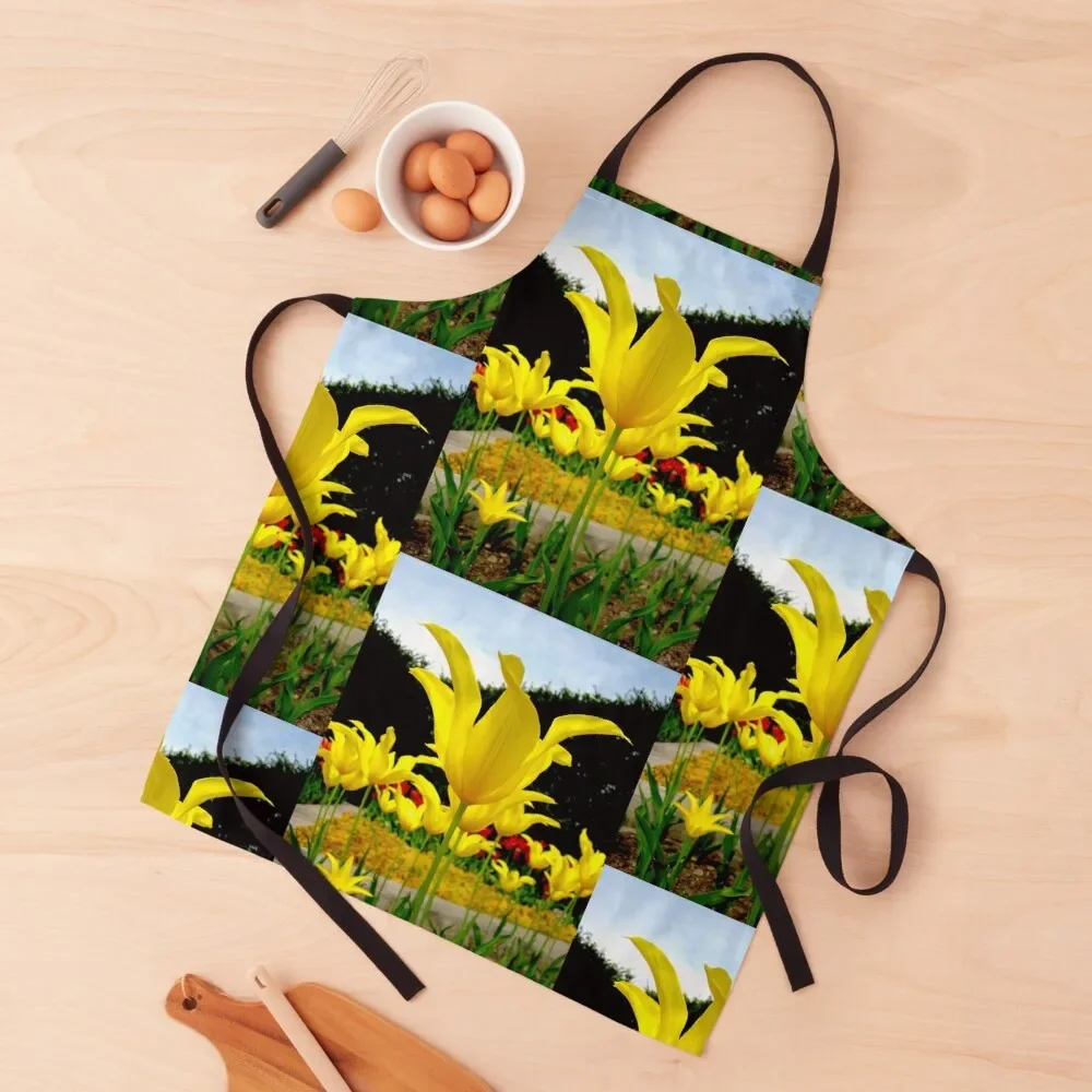 Светящийся желтый тюльпан фартук для мужчин костюм стрижки волос