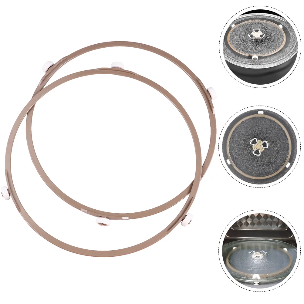 

2pcs Microwave Roller Ring Oven Plate Tray Rotating Support Microwave Wheel Ring Turntable Holders for Home Kitchen