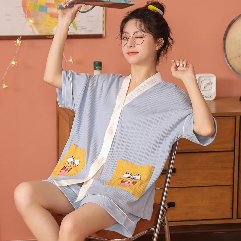 Pijamas Women Sleepwear cotton short-sleevedWomen's Two Pieces Loungewear Printing Lovely Girl's Pyjamas Nightwear New