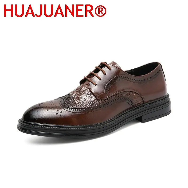 

2023 Autumn Men Dress Shoes Fashion Leather Lace-up Men's Casual Shoes British Style Business Office Footwear Formal Shoes Man