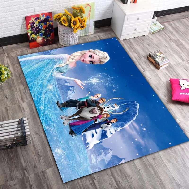Disney Frozen Elsa Princess Kids Rug Bathroom Non-slip Mat Home Bedroom Door Blanket Room Decoration Floor Mat