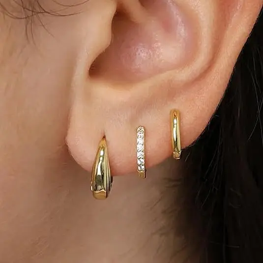 3 шт. набор серег-гвоздиков с кристаллами козелка серьги-гвоздики цветком хрящом