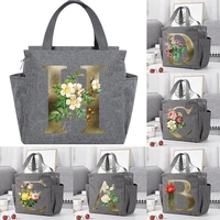 lunch bag portable insulated large capacity thermal food picnic cooler storage pouch golden flower series lunch box for women