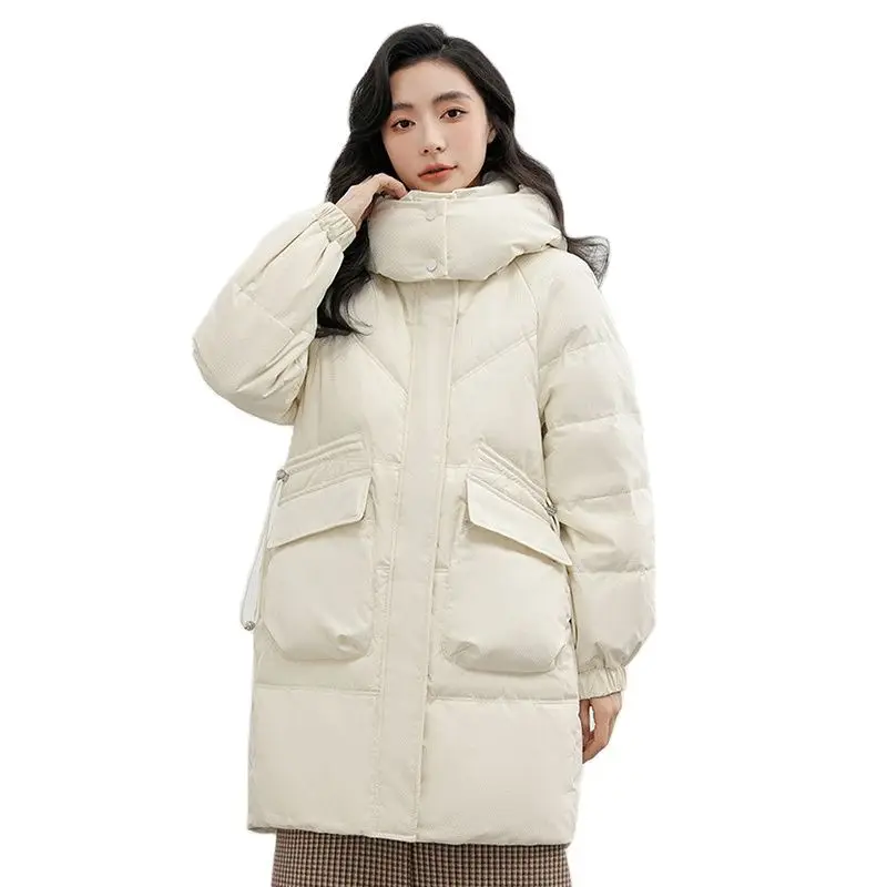 

2023 New Cotton-padded Jacket Girlslong Coat Winter Loose Cotton-padded Jacket Online Celebrity Fashion Trend Western-Style Coat