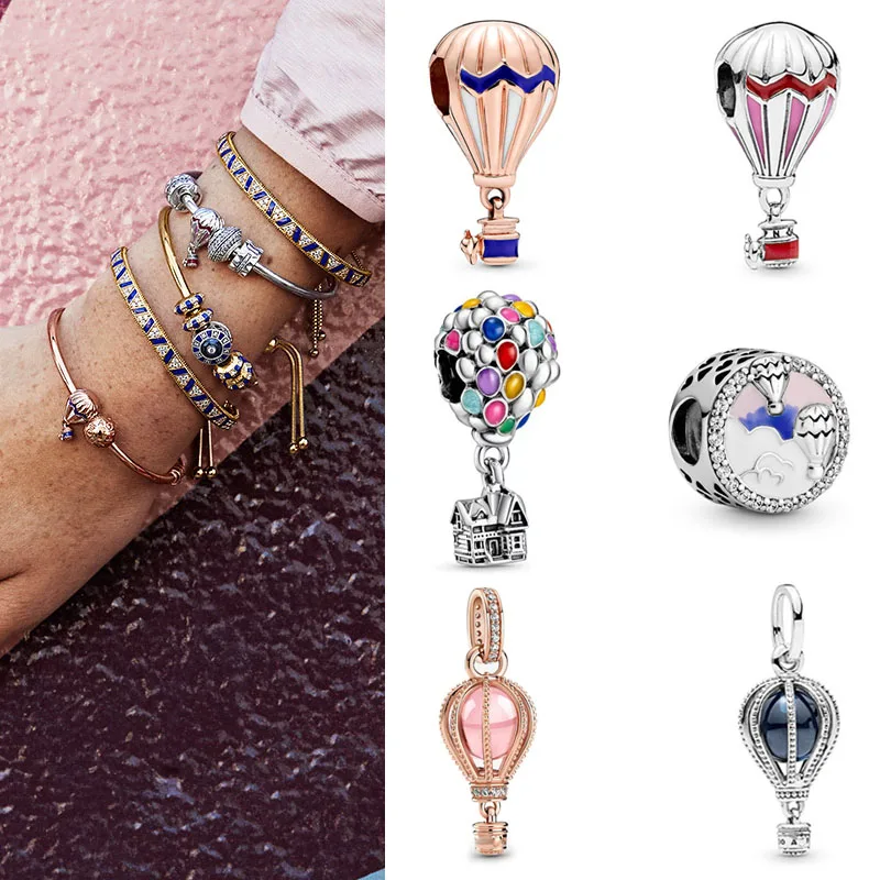 

925 Sterling Silver innovative hot air balloon flying house beads suitable for the original women's bracelet DIY jewelry