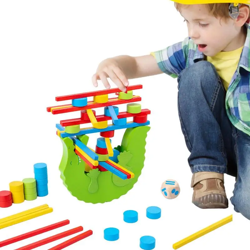 

Educational Game For Toddlers Stacking Board Game Crocodile Multiplayer Board Game For Kids Interactive Toy Balancing Stacking