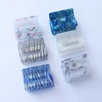 custom korean 5cm small plastic marble hair claws clip hollow hair clips multicolor hairgrip for women girls cellulose acetate