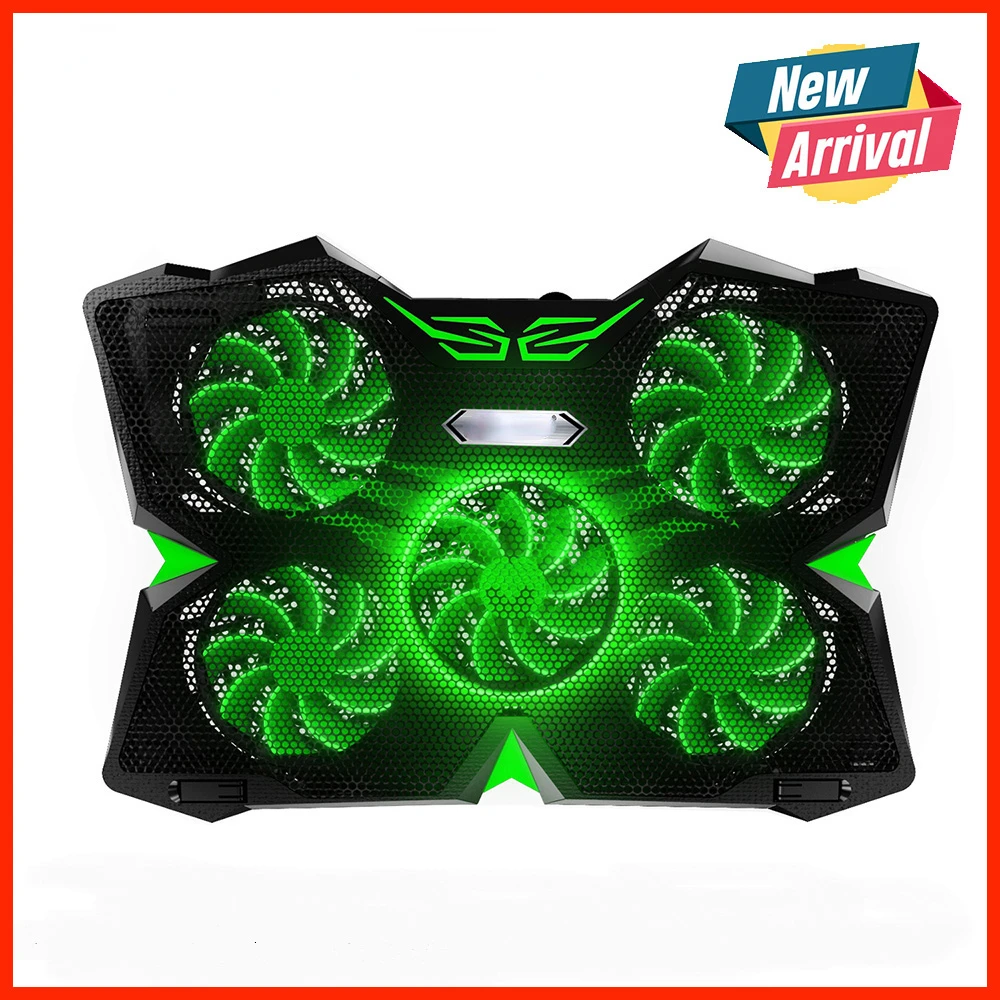 

Охлаждающая подставка для игрового ноутбука с 5 светодиодными вентиляторами для ноутбука 12-17 дюймов