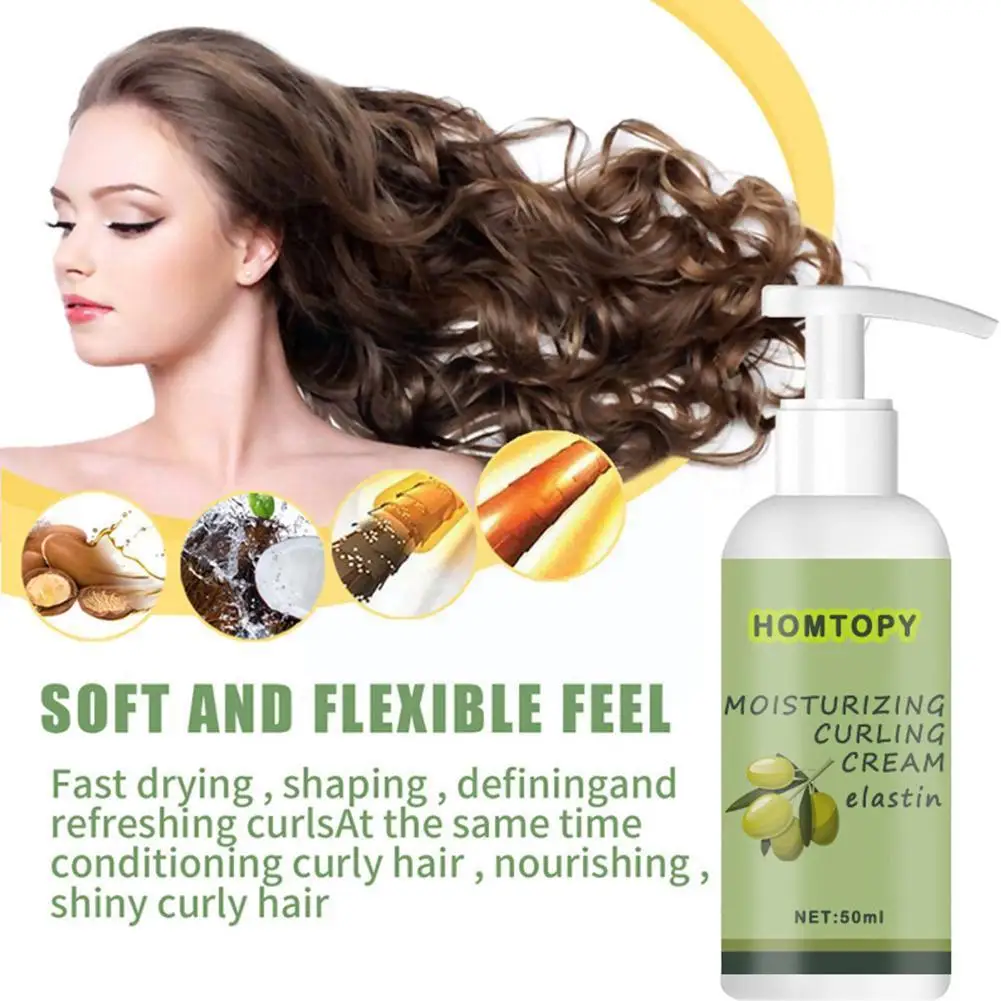 

Hair Volumizing Cream 50ml Hair Conditioner Volume Lift Styling Mousse Curly Hair Elastin Curl Defining Cream For Wavy Hair