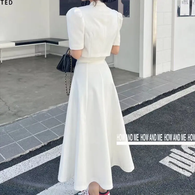 2023 Summer New Slim Fit Jacket Blazer Half Skirt Two Piece Elegant Women's Dress Set Office Business Set Outfits