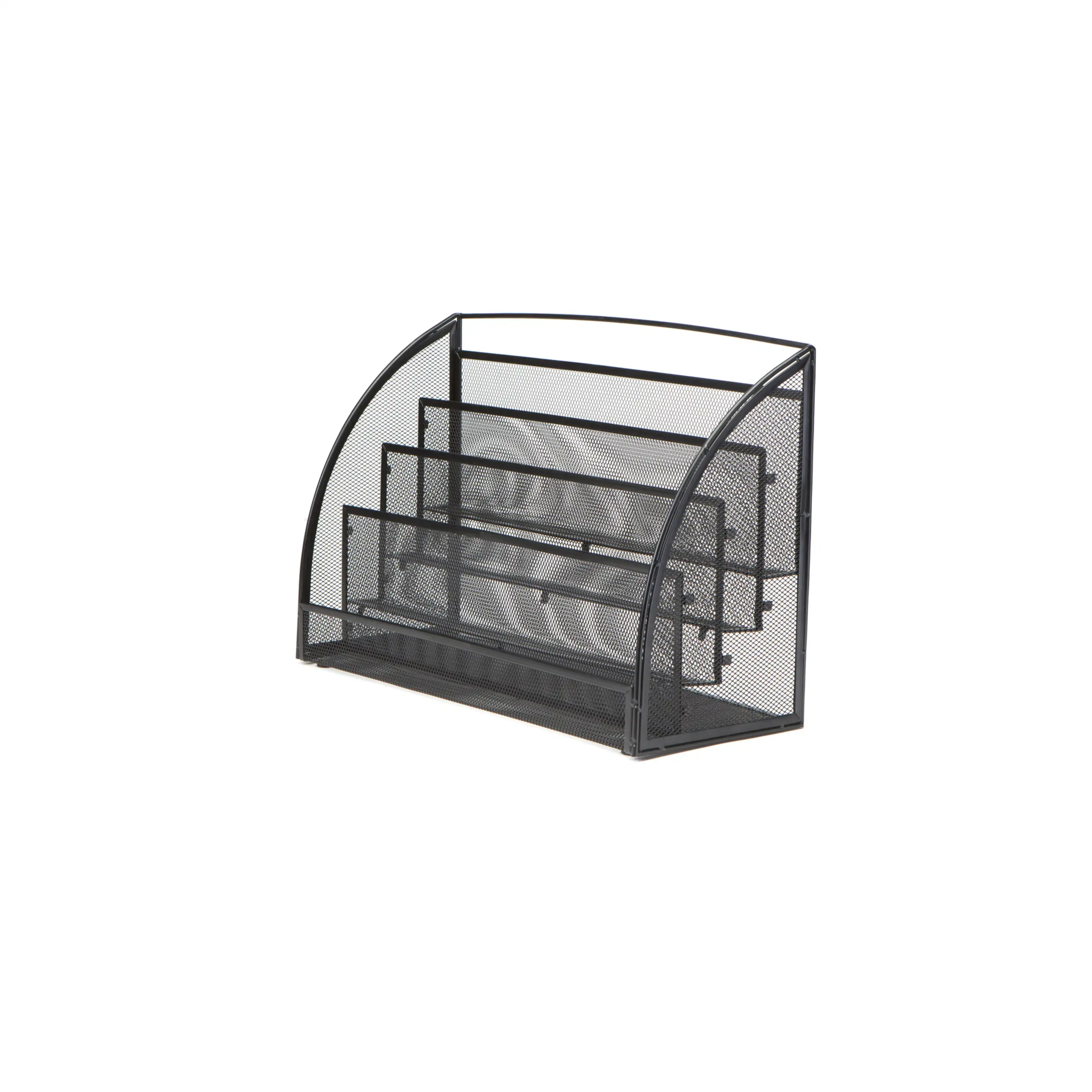 

Mind Reader 4 Pocket Metal Mesh Newspaper and Magazine Rack, Black