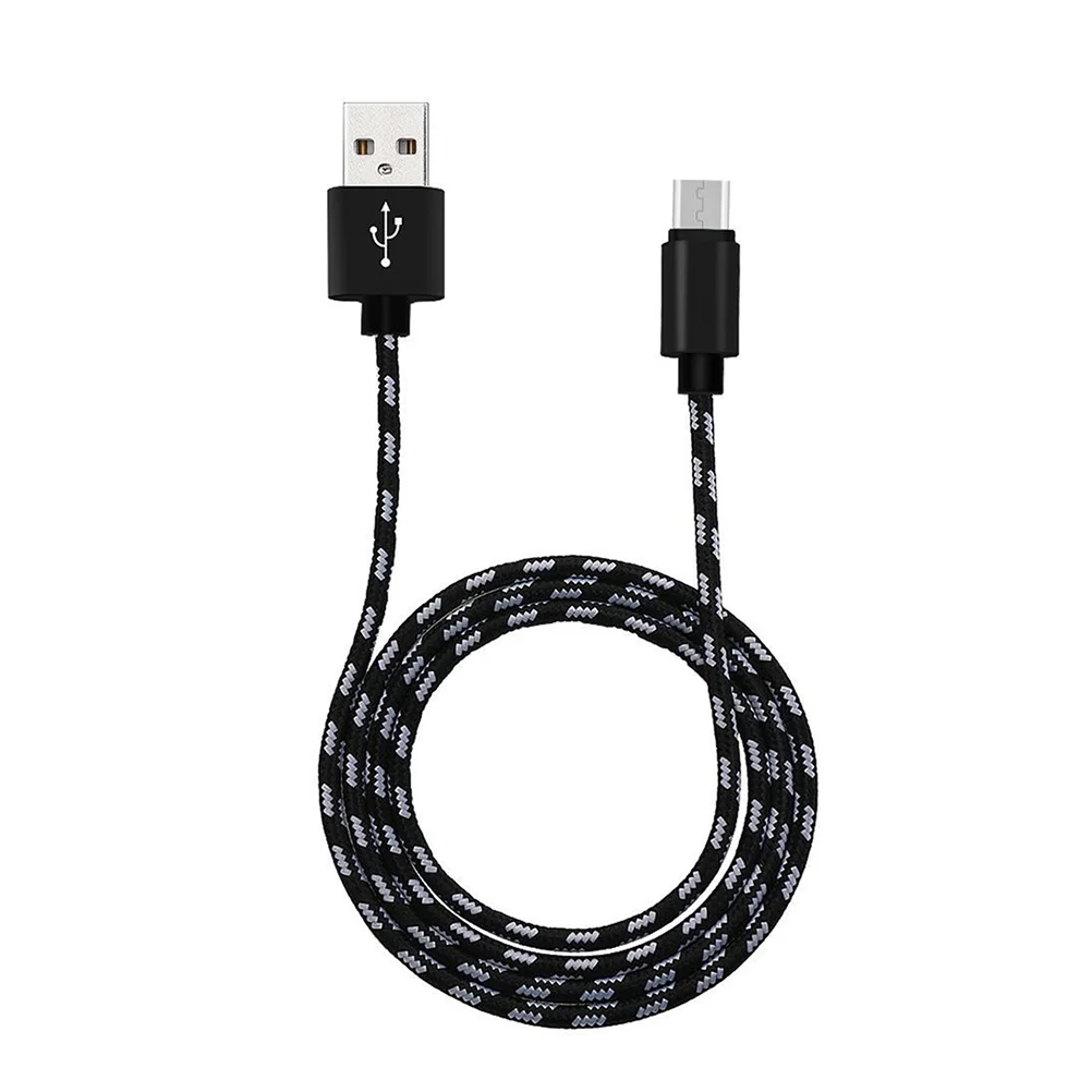 

1 Meter Micro USB Cable Nylon Braided Fast Charging Cord Safe and Fast Sync Cable for Smart Phones(Black)
