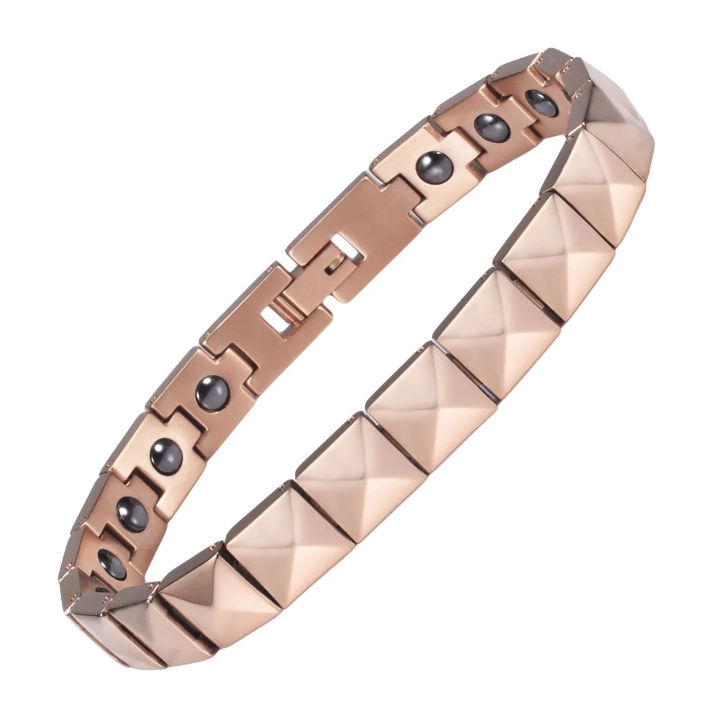 

Minimalist Pyramid Pure Titanium Magnetic Health Bracelet Magnetic Energy Fat Burning Anti-Fatigue Bracelet
