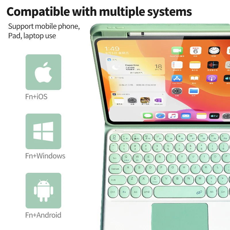Беспроводная клавиатура и мышь для iPad Pro 11 чехол 2021 2020 Air 4 5 10 2 9 8 поколения Mini 45 3