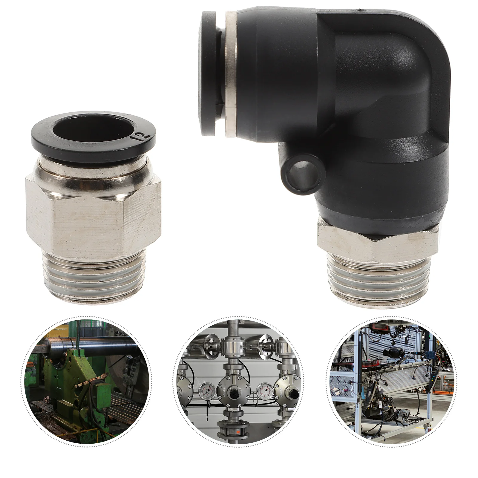 

6pcs Replacement Practical Durable 3/8 Air Hose Fittings Pneumatic Connectors Straight Push Connectors Pneumatic Fittings