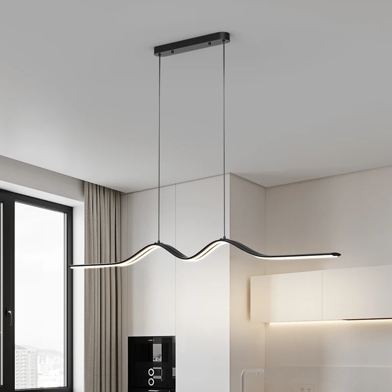 Новая Минималистичная креативная подвеска в виде волнистой полосы для ресторана