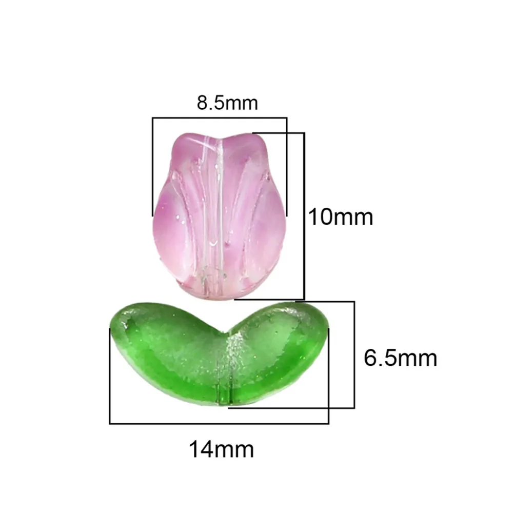 20 шт./набор серьги-гвоздики в виде лепестков тюльпана