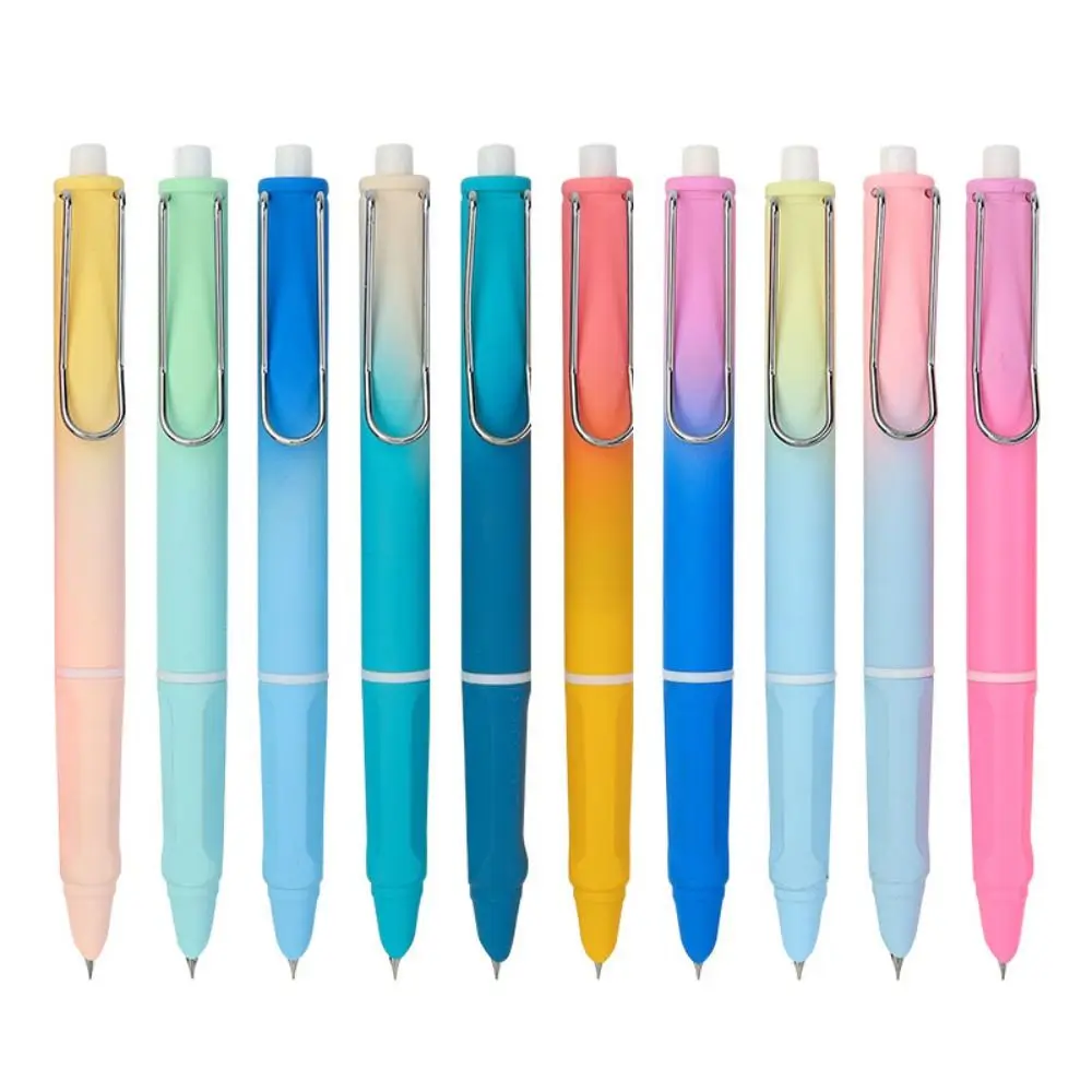 

5PCS Creative Gradient Color Press Type Fountain Pen 0.38mm Retractable Press Type EF Nib Ink Pen School Office Supplies