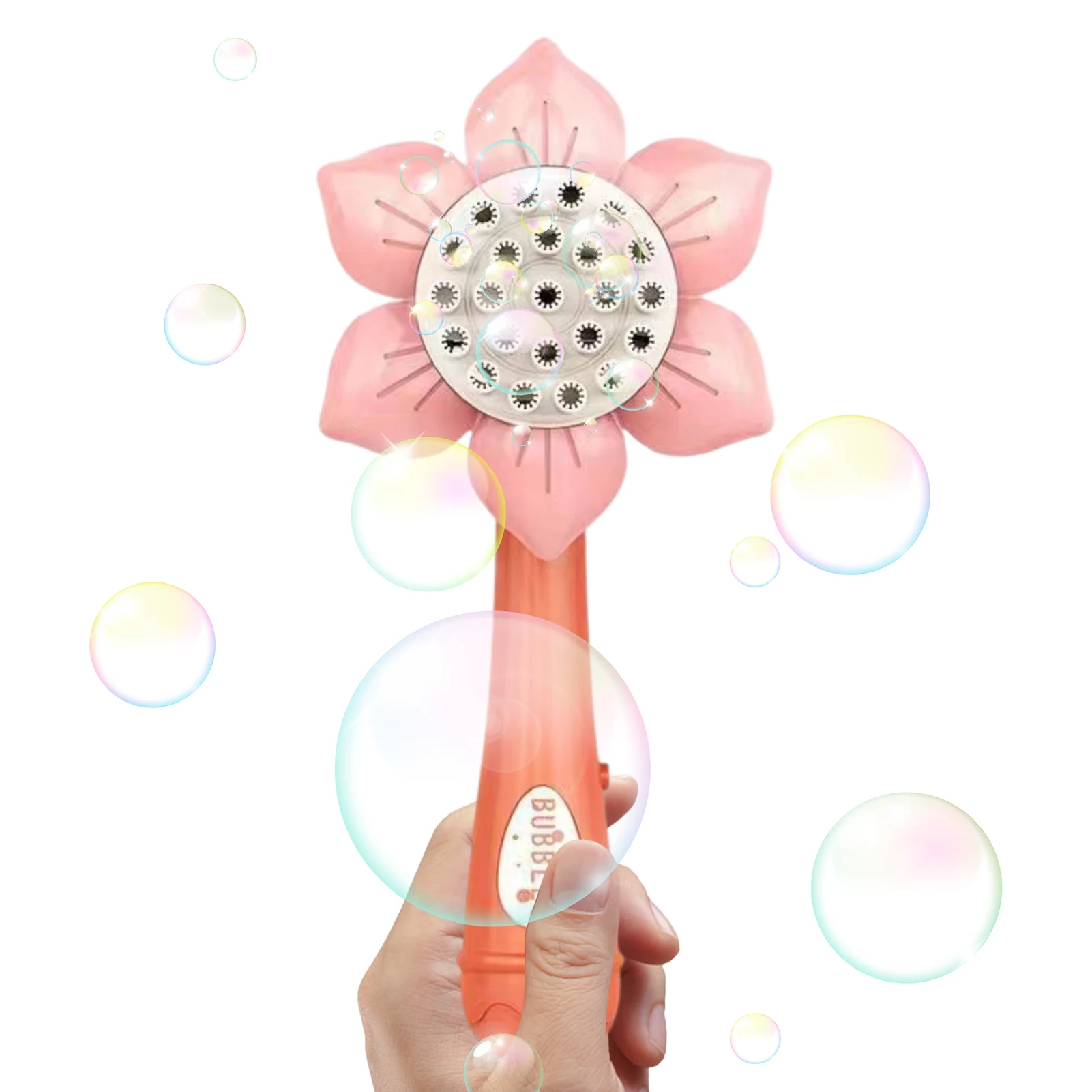 

23 Hole Bubble Machine Automatic Bubble Blower 23 Holes Bubble Makers For Kids Unique Sunflower Shape Kids Shower Bubble Blower