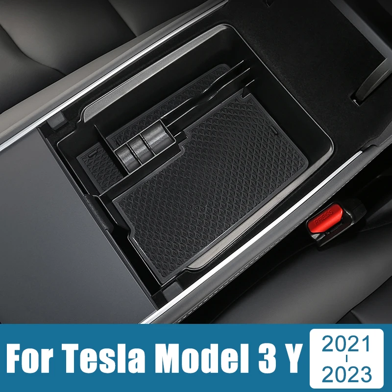 

For Tesla Model 3 Y 2021 2022 2023 2024 ABS Car Central Console Armrest Box Storage Container Organizer Holder Tray Cover Case